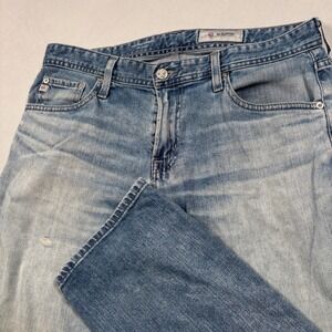 AG Adriano Goldschmied Jeans Mens 33R Light Blue The Matchbox Slim Straight 18Y